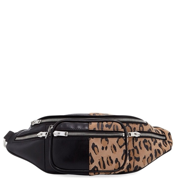 Alexander Wang Lambskin Suede Leopard Attica Belt Bag Black - Picture 8 of 10